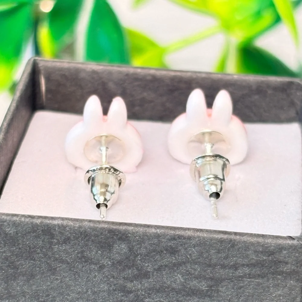 Cute Hot Pink Monster Character‎ Stud Earrings